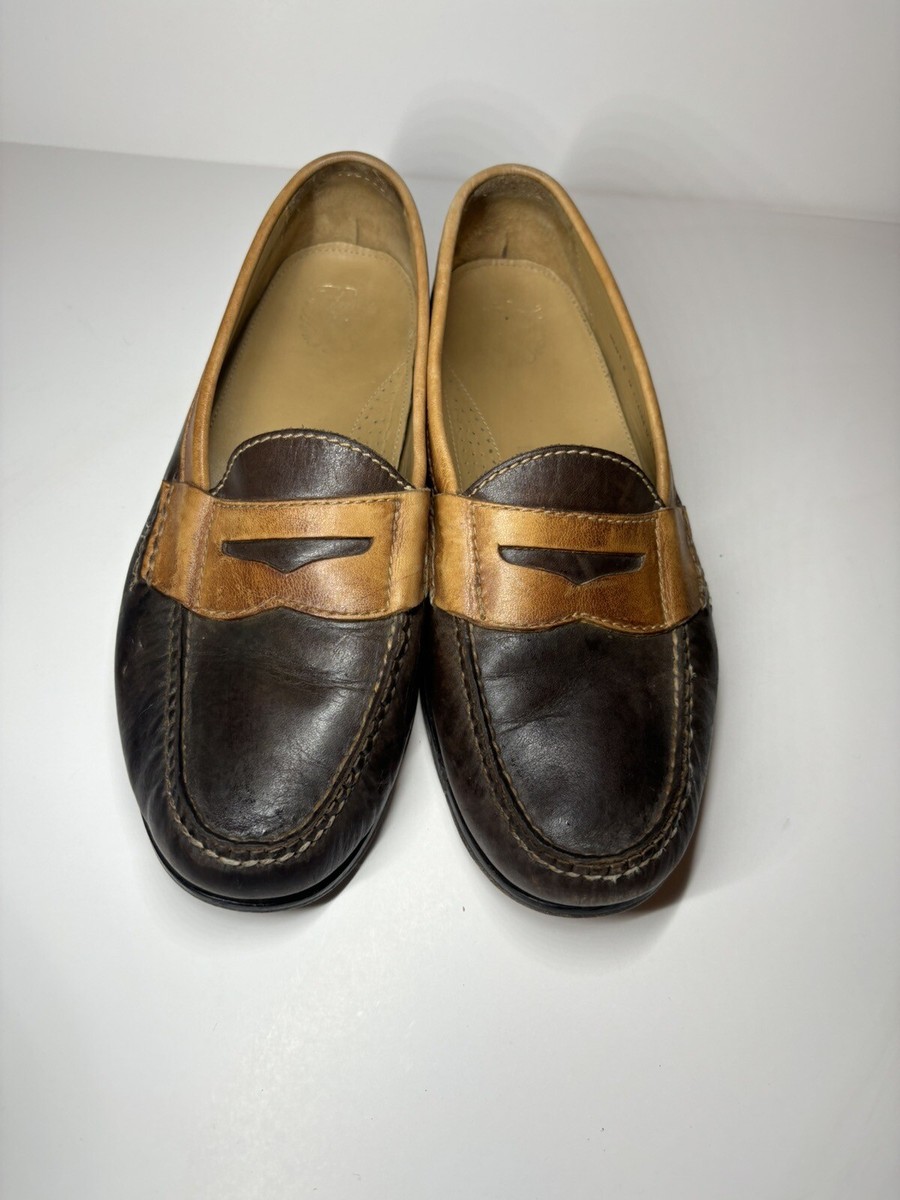COLE HAAN Brown two-tone penny loafers 8 M men display picture 2