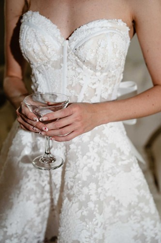 Strapless Wedding Short Dresses Sleeveless Applique A Line Bowknot Summer Custom - Picture 9 of 23