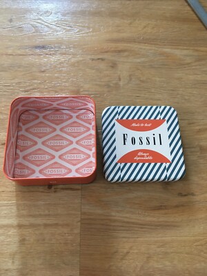 Fossil Design Uhrenbox Schmuckkasten aus Metall Unisex | UVP 7 