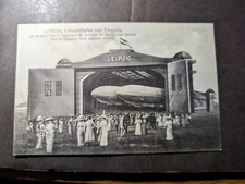 Mint Germany 1913 Aviation Zeppelin Postcard Airships in Hangar