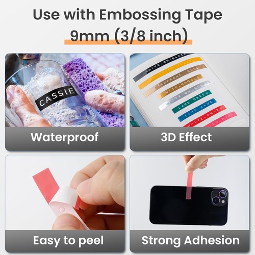 Etikettiergerät 3D Prägegerät Tragbarer Beschriftungsgerät mit 6 Etikettenband - Bild 42 von 61