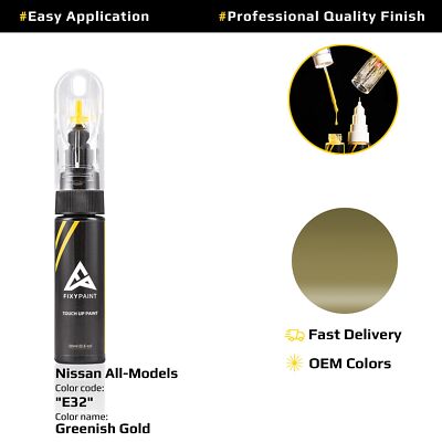 Touch up Paint for Nissan Code: E32 Greenish Gold Easy Apply Scratch Repair