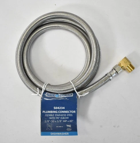 Jones Stephens Plumbing Connector Flexible Stainless Steel Dishwasher Hose - Picture 1 of 5