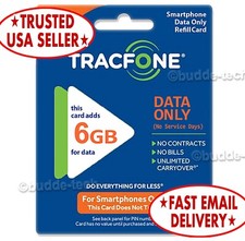 TracFone 6GB Data Only Smartphone plan Direct Add to your phone within 2 Days 
