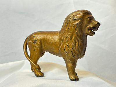 A.C. Williams 1920's Lion Still Bank Cast Iron Tail Right King of the Jungle
