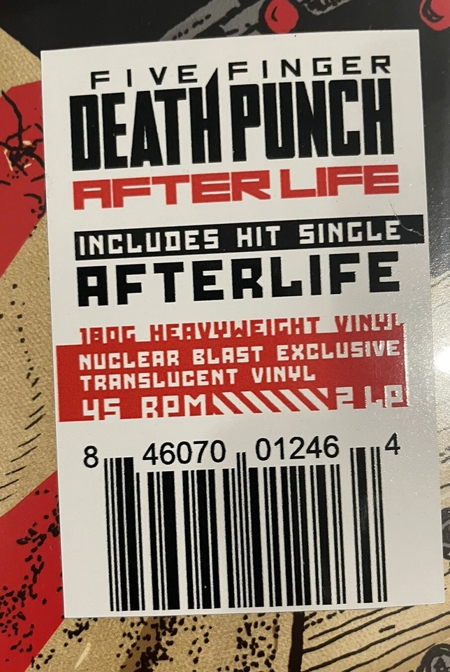 Five Finger Death Punch AfterLife LP 12 Inch 45 RPM Translucent Vinyl Only 300 Foto 3 de 4