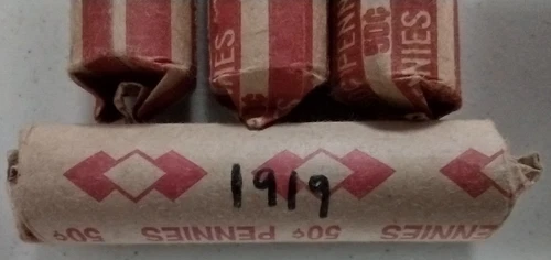 1919-P Roll Lincoln Cent - Good Dates - Average Circulated - Roll (50 coins)