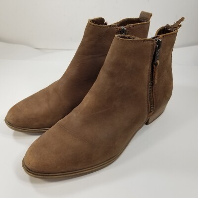 Lauren Ralph Lauren Womens Size 7 Brown Booties Shoes Side Zip