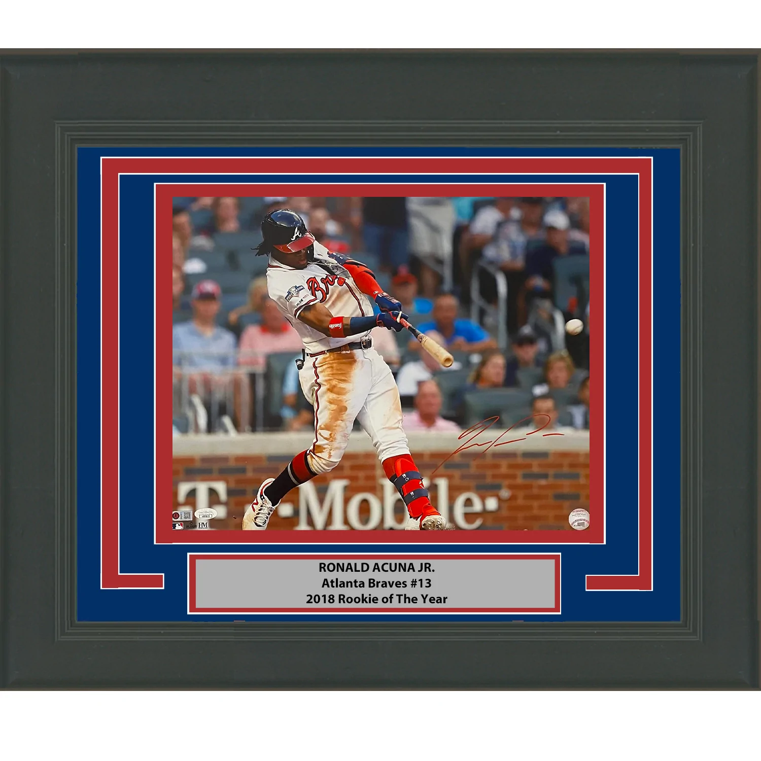 James Spence Authentication (JSA) Autographed Signed Atlanta Braves Framed / Ronald Acuna Jr. 16x20 Photo JSA COA 