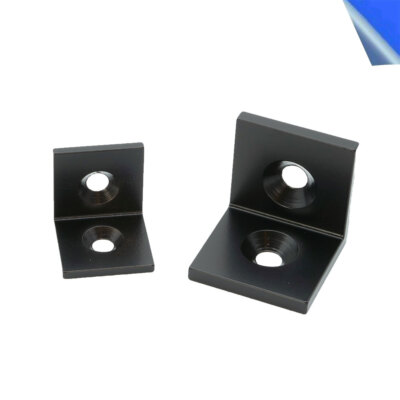 1x schwarzer Winkel pulverbeschichtet für 30x30 oder 40x40 Nut 8 Aluprofile