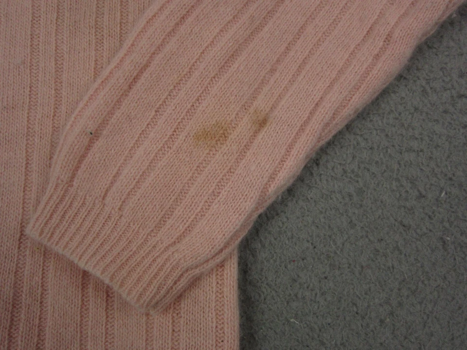 Suéter Feminino Vintage Petite Sophisticates Pequeno Rosa Angorá Cordeiro Malha de Lã - Imagem 3 de 4