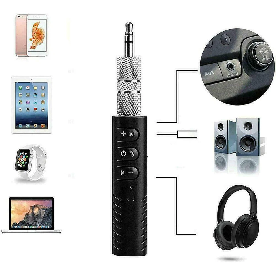 Auto Bluetooth Receiver Handfree Wireless Aux Music F3 W0J 3.5 Q8N5 J9K X0N Q3X2 - Image 2 of 4