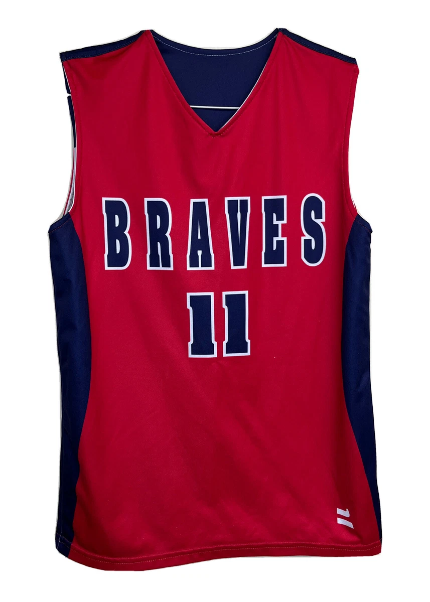 Atlanta Braves Sleeveless Jersey #11 MLB Red/White/Blue Youth M