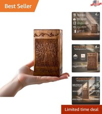 Elegant Mini Rosewood Urn with Tree of Life - Perfect for Ashes Sharing