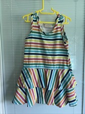 Hanna Andersson Girls Rainbow Striped Sleeveless Dress Size 3
