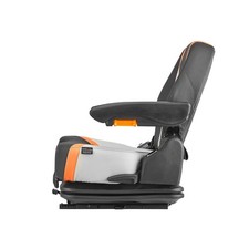 Universal Forklift Seat with Adjustable Back, Armrest, Safety Belt, Fold Down
