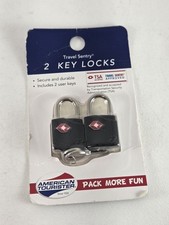 TSA Lock Travel Sentry Approved AMERICAN TOURISTER Luggage Lock 2PC Black