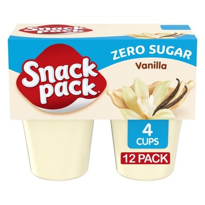 Snack Pack Zero Sugar Vanilla 13 Ounce (Pack of 12), Sugar-free 