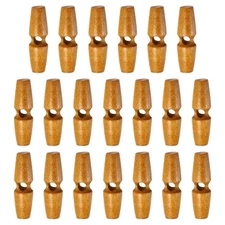 20pcs Wooden Toggle Buttons 45mm Single Hole Olive Sewing Button, Medium Brown
