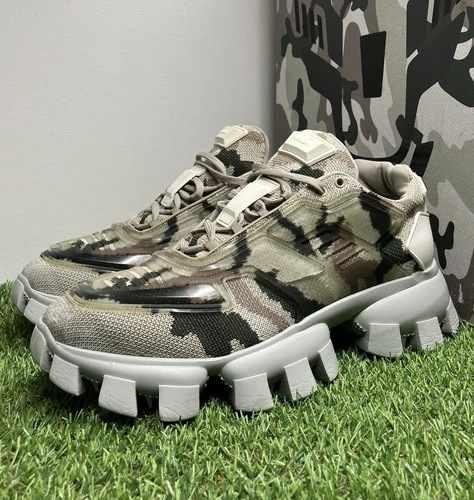 Taille 7,5 UK (8,5 US) Baskets Prada Cloudbust Thunder homme « Camouflage » BON ÉTAT