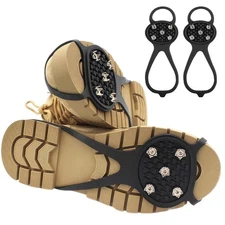 Non Slip Gripper Spikes for Shoes, Ice Snow Grips Traction Cleats with 5 Steel