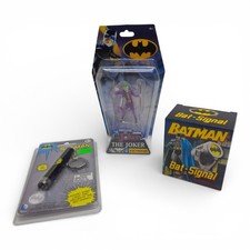 DC Batman Lot Of 3 Bat Signal Mini Kit Joker Keyring Projection Light Set Gift