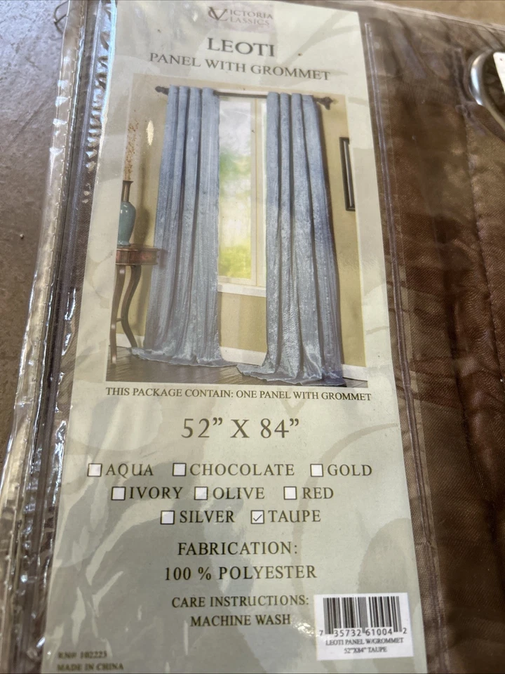 Victoria Classics Leoti Grommet Panel, Taupe, 52” x 84" - Image 2 of 4