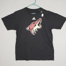 Adidas To Go Tee Shirt Arizona Coyotes Logo Black NHL Ice Hockey Mens Size L NEW