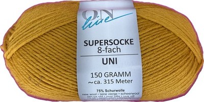 ONline Garne 8-fädige uni Sockenwolle zum Stricken u. Häkeln,150g/315 m