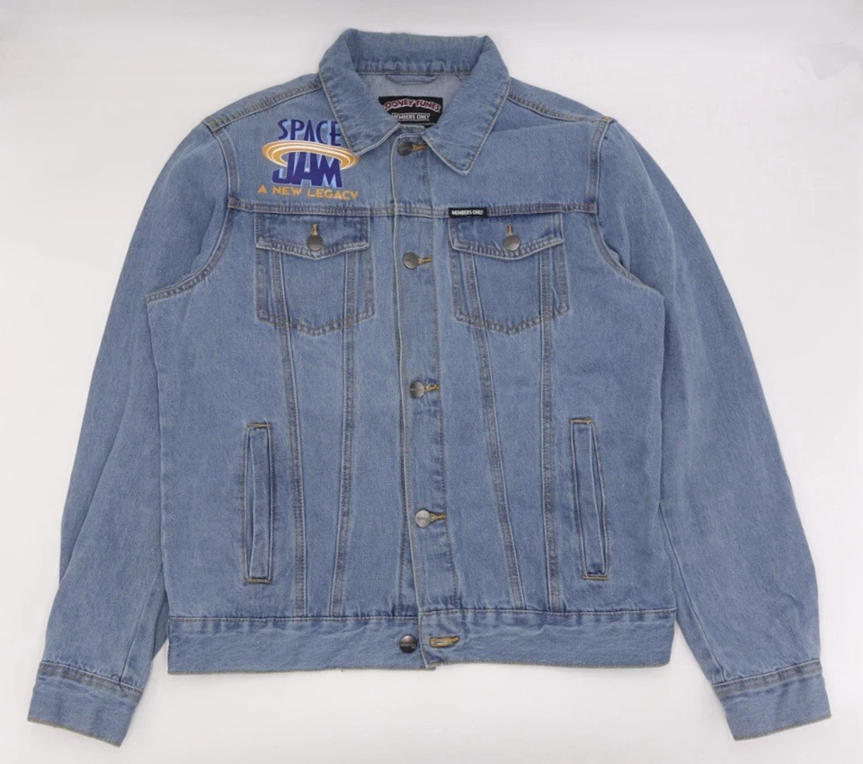 Size L - Members Only Looney Tunes Space Jam Denim Jacket - Image 2 of 4
