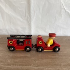 Brio Fire Truck Train cars