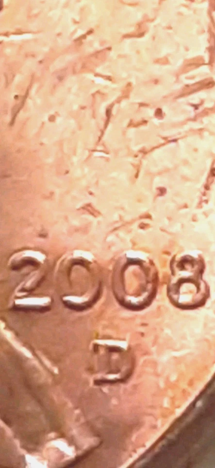 2008-d/P Lincoln Memorial Red BU Misaligned Die RPM DDO Strike Thru Variety - Image 2 of 4