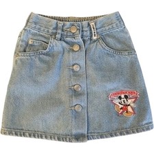 Mickey  Co Denim Skirt Sz 5 Blue Light Wash Disney Mickey Mouse Vintage 90s Y2K