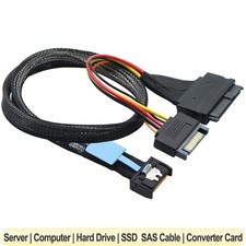 PCIE5.0 Slimline SAS MCIO 8i 74Pin to 2xSFF 8639 with 15P SATA Server Data Cable