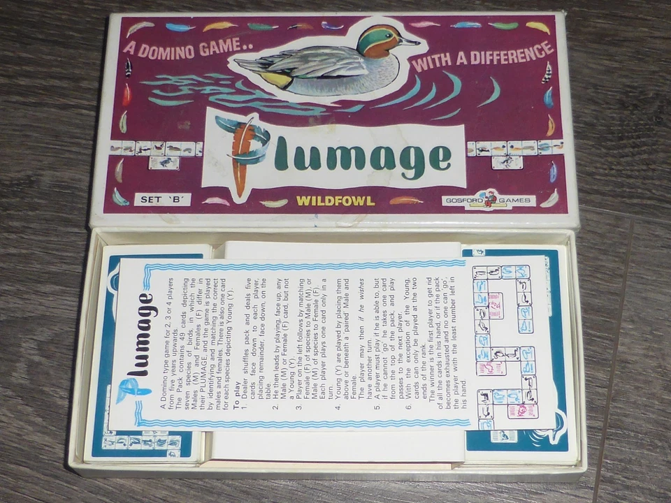 Rare 1970's Gosford Games Wildfowl Plumage domino game - complete - Image 2 of 4