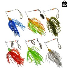 Versatile 6 Pcs Spinner Baits for Bass, Trout & Salmon Fishing - Medium Size