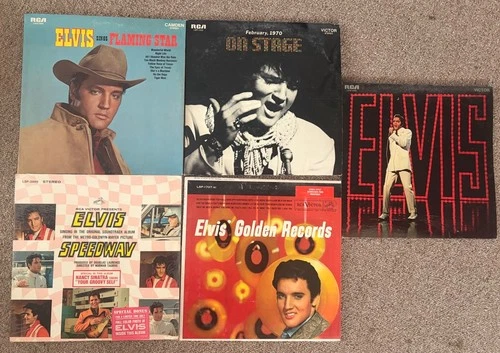 Elvis Presley Original Vinyl Records Lot Of 5