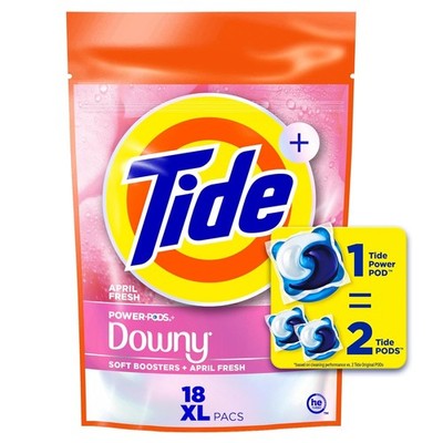 Tide Power PODs Downy Laundry Detergent Pods 18 Count April Fresh Soft Boosters