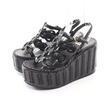 Sandali PRADA plateau pelle nero #37 usati donna