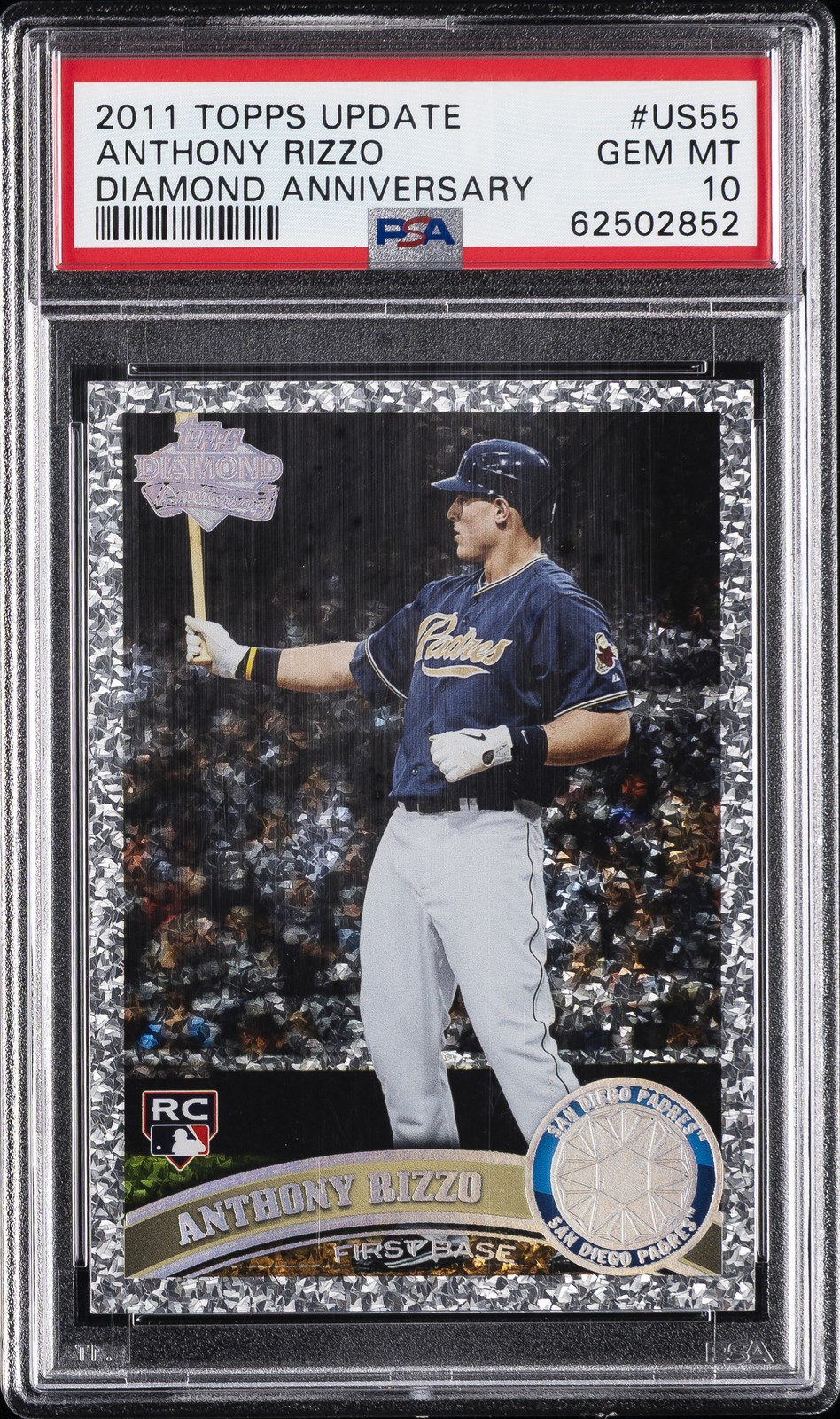 2011 TOPPS UPDATE DIAMOND ANV #US55 ANTHONY RIZZO ROOKIE RC PSA 10