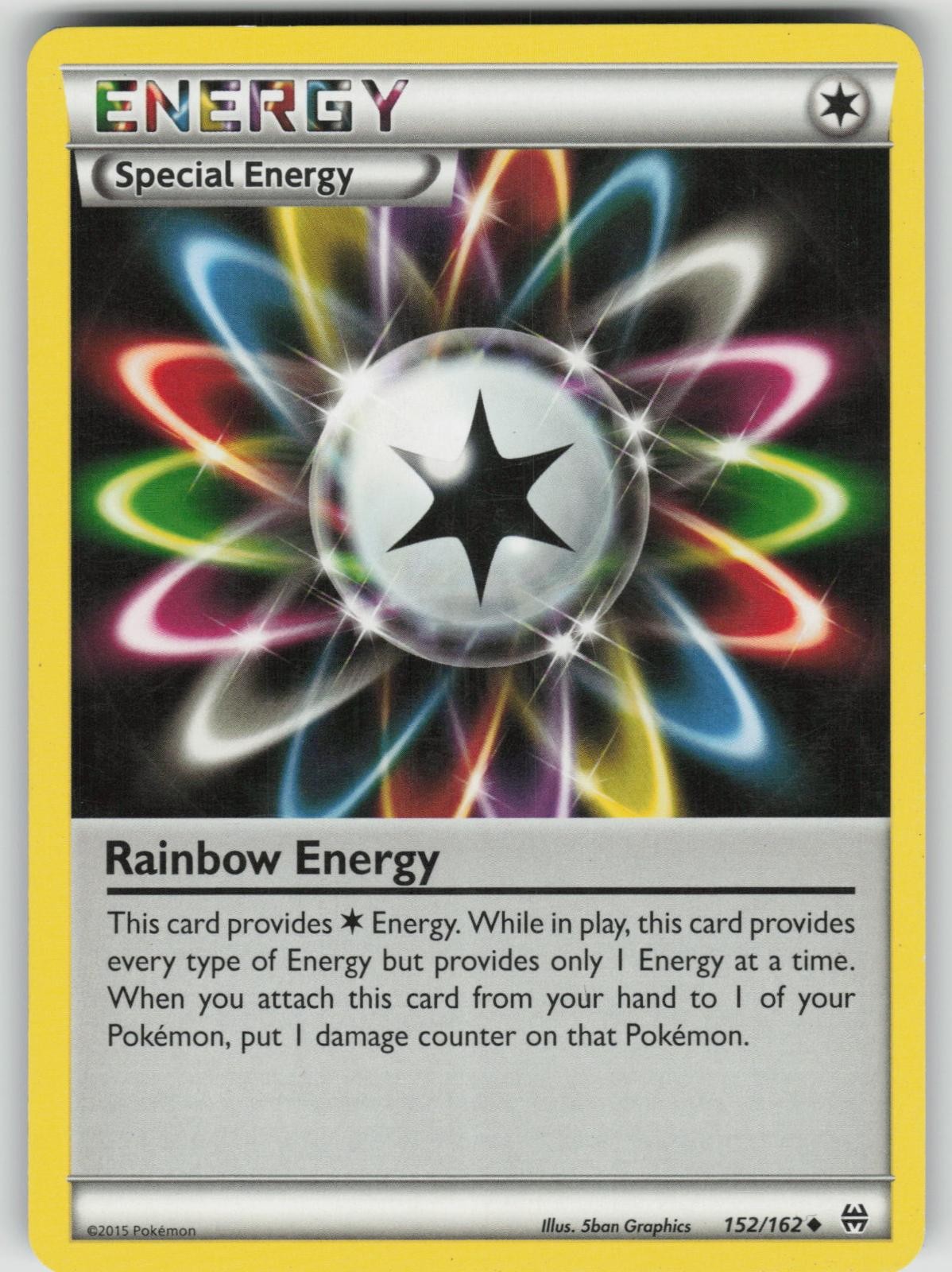 RAINBOW ENERGY 152/162 UNCOMMON BREAKTHROUGH POKEMON MODERATELY PLAYED