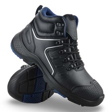 Mens Wide Fit Leather Safety Steel Toe Cap Work Ankle Boots Trainers Shoes Size