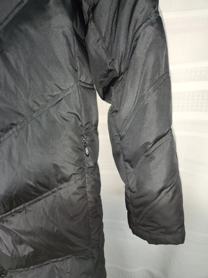 Cabelas Womens Goose Down Long Coat With Removable Hood Black Sz XL - Image 3 of 4