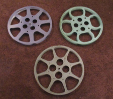 Set of 3 - Empty 800' 16mm Film Metal Reels Cans