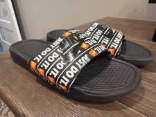 NIKE Benassi Black JDI Just Do It Print Sandals Slides 631261-016 Men's Size 9