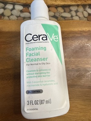 CeraVe Foaming Facial Cleanser for Normal to Oily Skin, Travel Size, 3oz