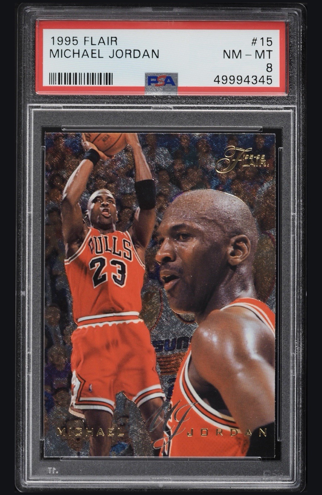 1995 Flair Basketball Michael Jordan #15 Chicago Bulls HOF GOAT PSA 8 Best Offer view 5