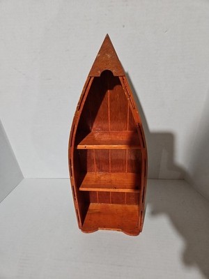 Rustic Canoe Knick Knack Wall Hanging Shelf Cabin Decor