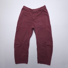 Nili Lotan Shon Pants Womens 0 Cabernet Red Wide Leg Crop Baggy Barrel USA Boho