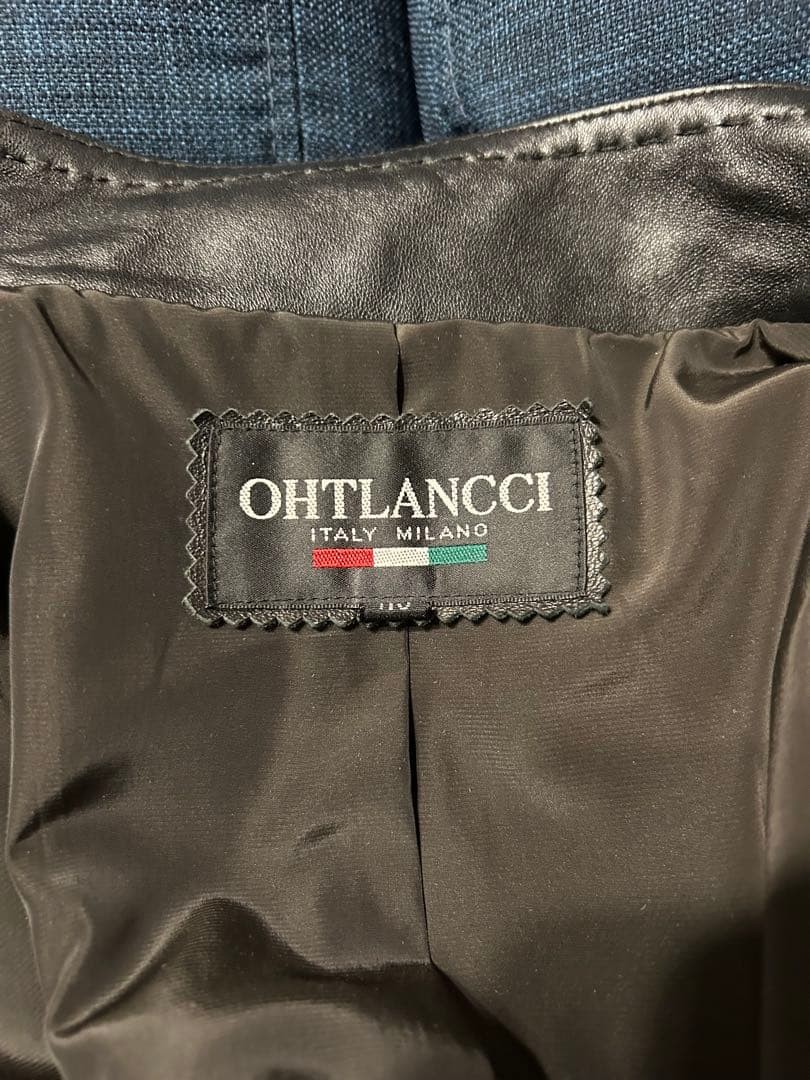 OHTLANCCI Leather Jacket Patchwork Black Genuine … - image 3